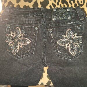 Miss Me Jeans Size 27 Black Low Rise Skinny